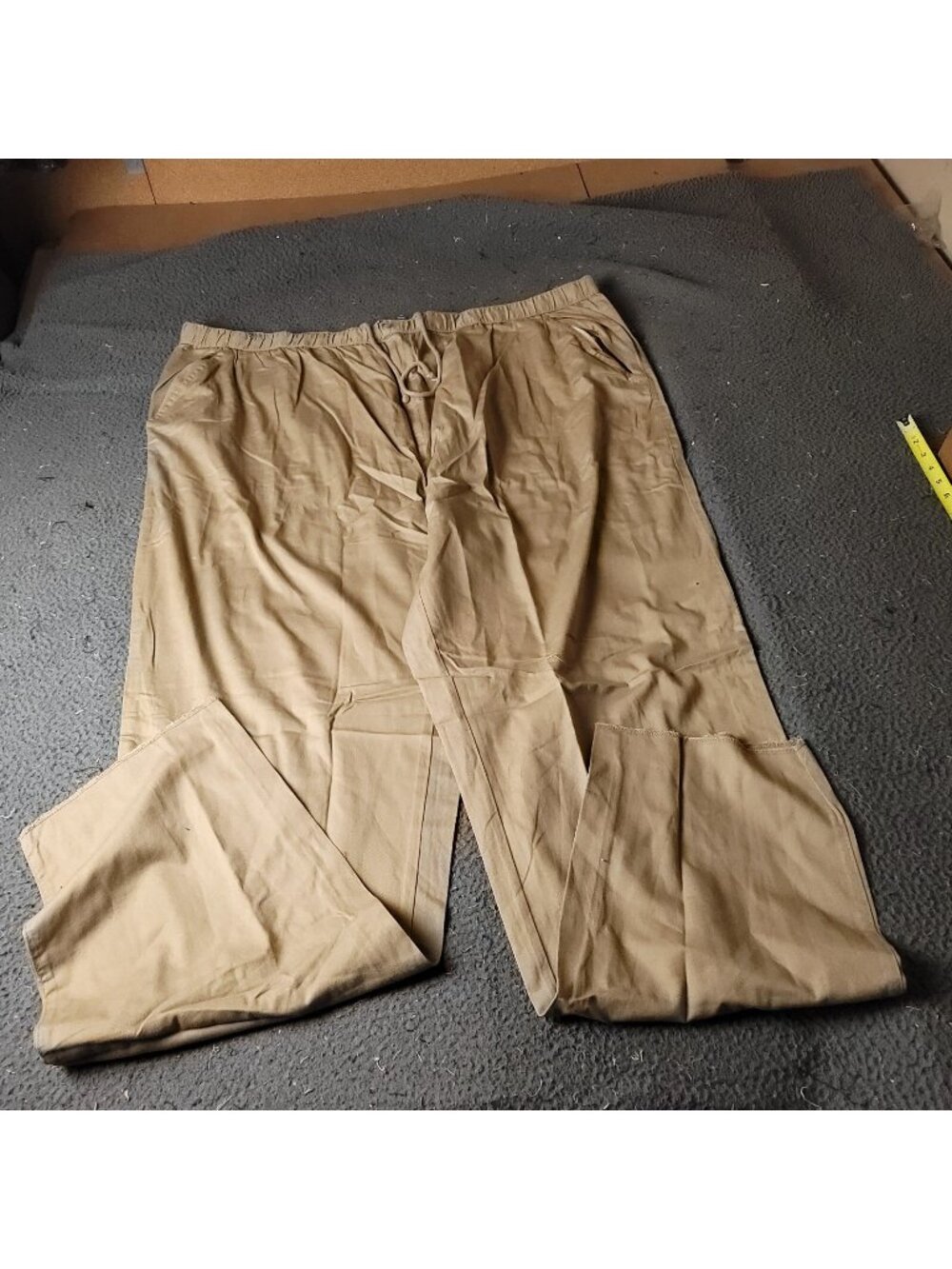 KingSize Pants Mens 4XL 38L Big Tall Elastic  Tan Beige Khaki Chino Cotton
